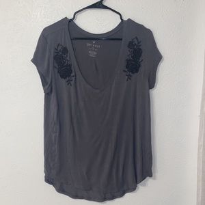 American Eagle dark gray soft & sexy top